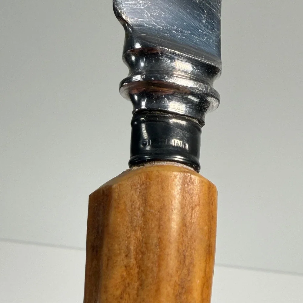 Set of Vintage Latham & Owen Antler Knives with Honing Tool‎ Stainless Sterling
